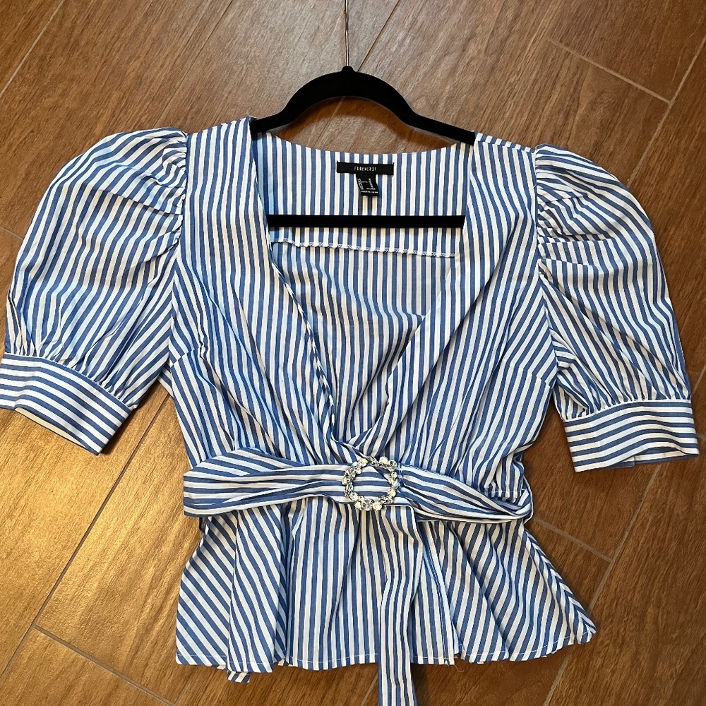 Striped Peplum Top